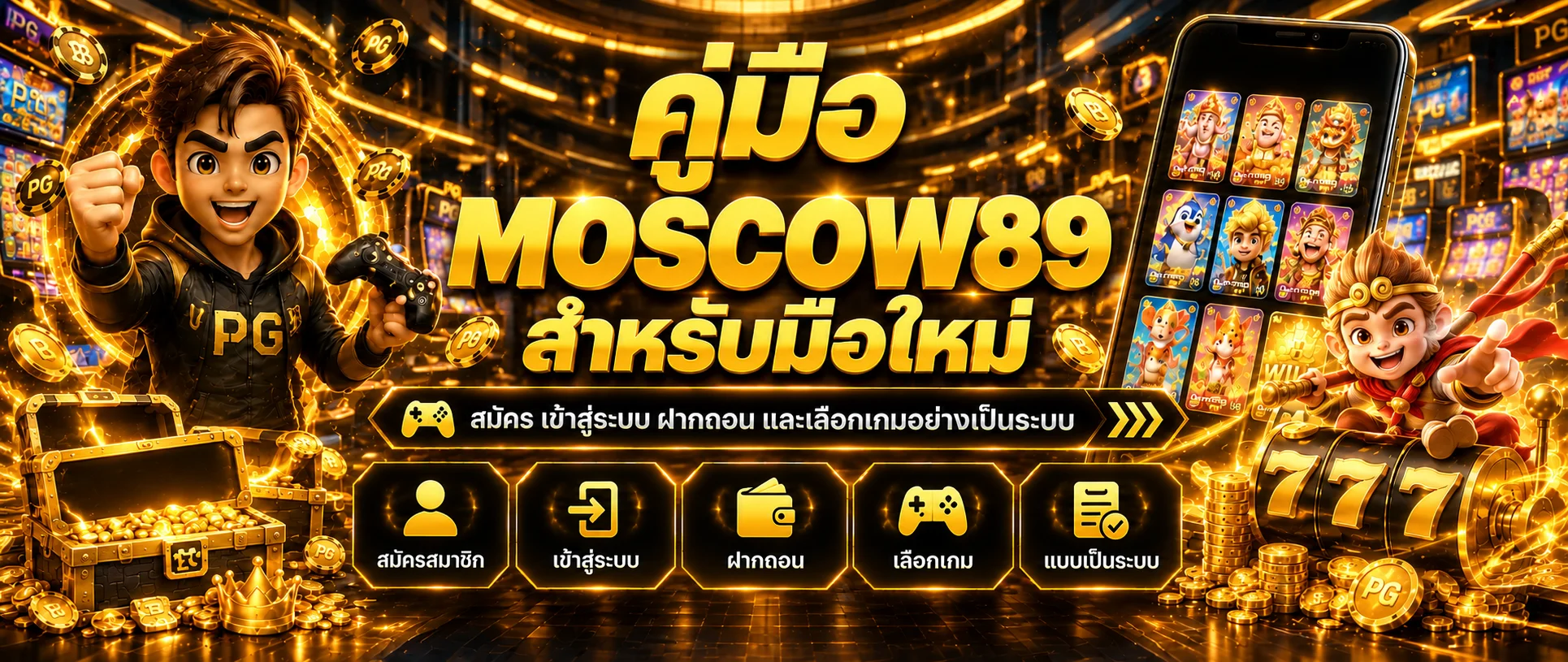 MOSCOW89 คู่มือมือใหม่ สมัคร ฝากถอน เลือกเกม